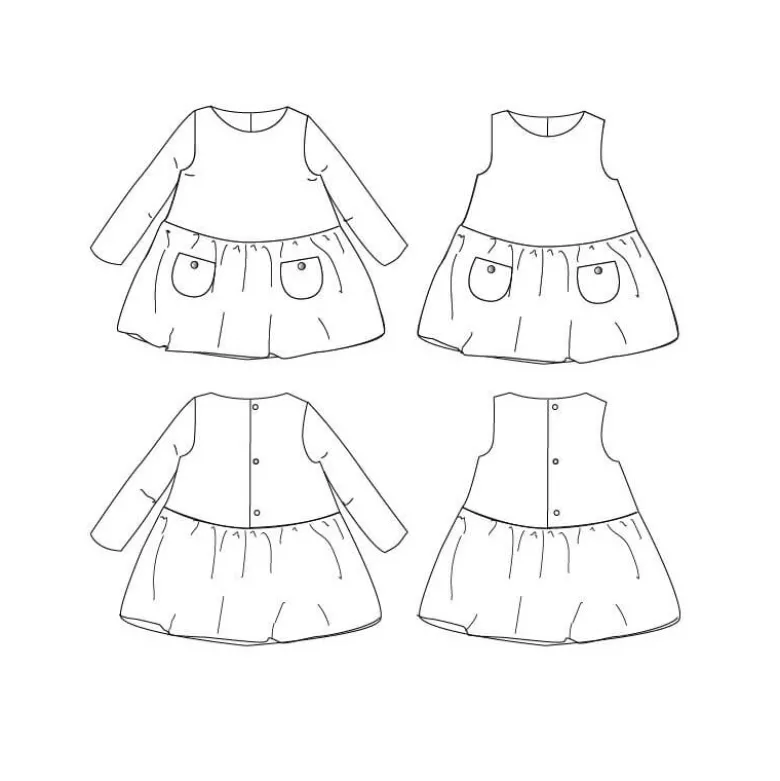 Patron Robe HELSINKI by Ikatee pour bébé du 6 mois au 4 ans