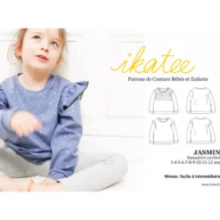 Patron Sweat JASMIN Girly by Ikatee pour fille du 3 au 12 ans