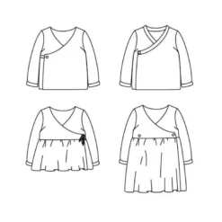 Pochette patron Gilet ou Robe Dublin pour fille by Ikatee - du 1 mois au 4 ans