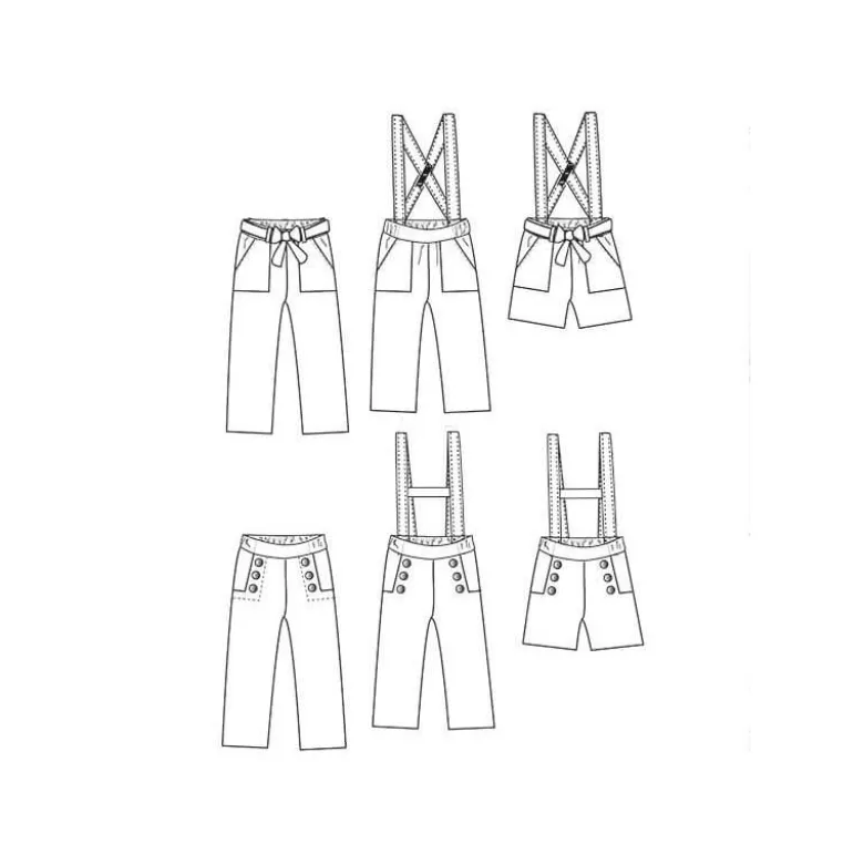 Pochette patron PANTALON OU SHORT pour fille du 3 au 12 ansby Ikatee