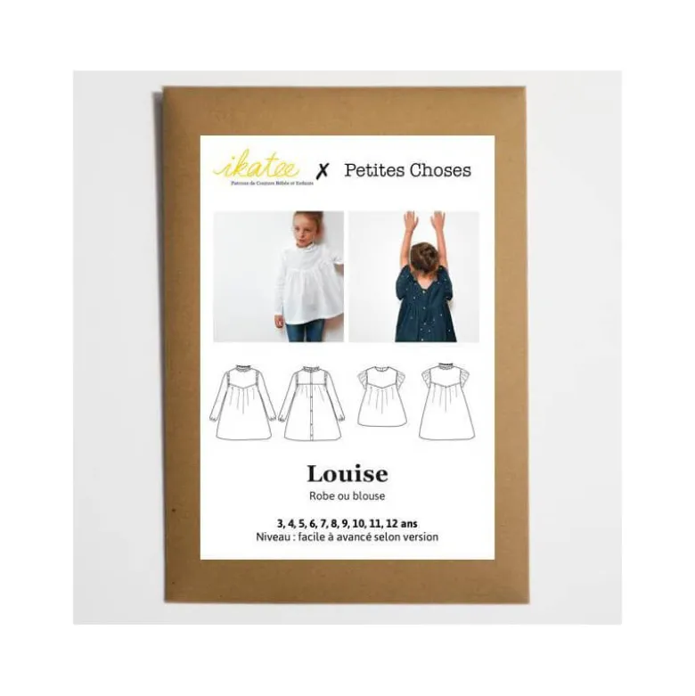 Pochette patron Robe ou blouse LOUISE pour fille by Ikatee