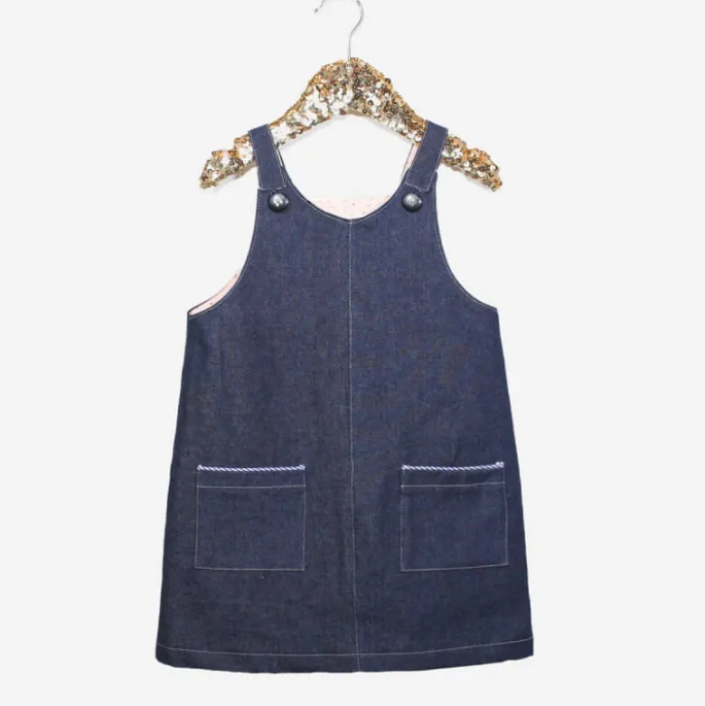 Pochette patron SALOPETTE OU ROBE LONDONpour bébé / fillette du 6 mois au 4 ansby Ikatee