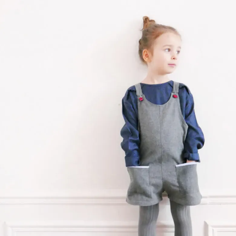 Pochette patron SALOPETTE OU ROBE LONDONpour bébé / fillette du 6 mois au 4 ansby Ikatee