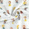 Popeline Bio Fabby motifs princesses, fleurs et cygnes -OEKO TEX