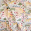 Popeline de coton Goa motif éléphants et fleurs fond blanc