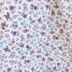 Popeline de coton Isaé – Fleurs botaniques parme & violet - OEKO TEX