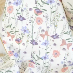 Popeline de coton Isaroa – Fleurs botaniques parme & violet - OEKO TEX