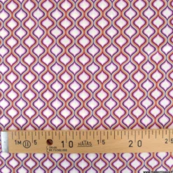 Popeline de coton motif géométrique losange Aubergine et lilas - OEKO TEX