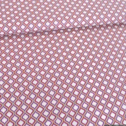 Popeline de coton motif géométrique losange Aubergine et lilas - OEKO TEX