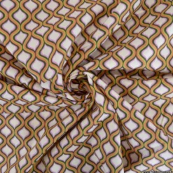 Popeline de coton motif géométrique losange vert et lilas - OEKO TEX