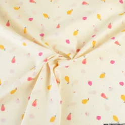 Popeline Frutas motif fruits fond jaune - OEKO TEX