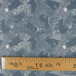 Popeline Grizzly motif ours fond bleu - OEKO TEX
