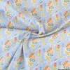 Popeline Issoria motif fleurs fond bleu - OEKO TEX