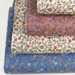 Popeline Lison style Liberty à motifs fleurs vieux rose - OEKO TEX