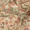 Popeline Sixtine motif fleurs rose argile fond écru