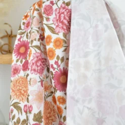 Pul contact alimentaire motif fleurs Élisabeth prune et orange