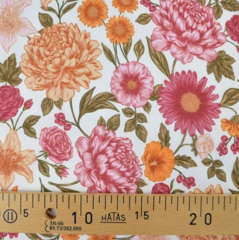 Pul contact alimentaire motif fleurs Élisabeth prune et orange