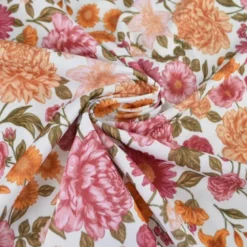 Pul contact alimentaire motif fleurs Élisabeth prune et orange