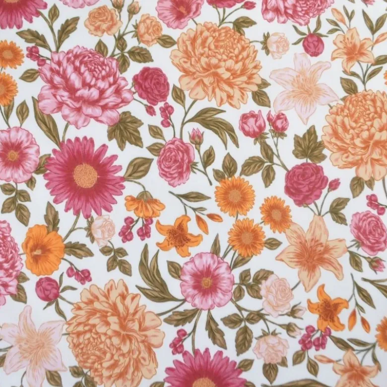 Pul contact alimentaire motif fleurs Élisabeth prune et orange