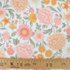 Pul contact alimentaire motif fleurs Élisabeth rose et beige