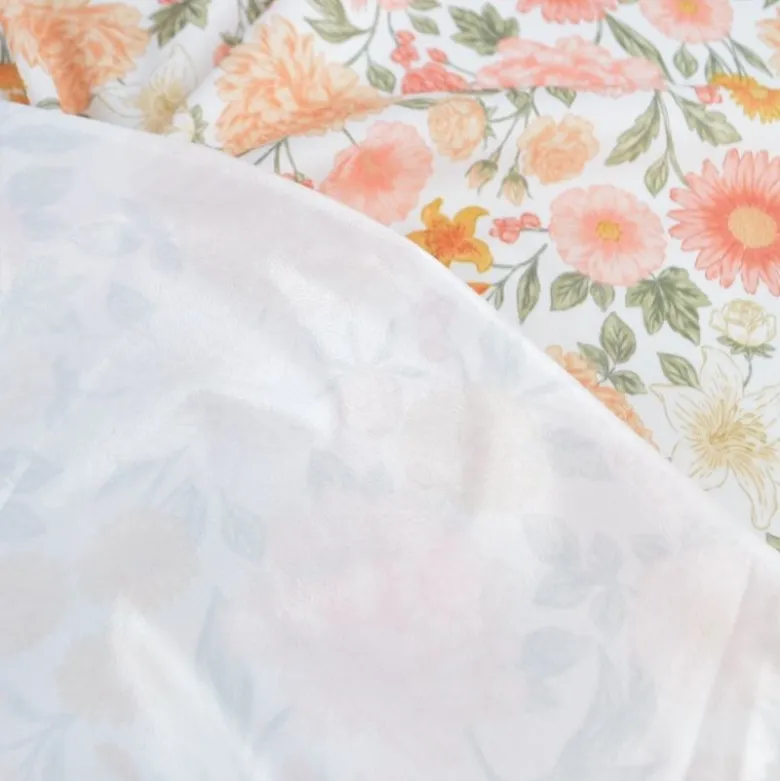 Pul contact alimentaire motif fleurs Élisabeth rose et beige