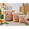 Pul contact alimentaire motif fleurs Élisabeth orange et kaki