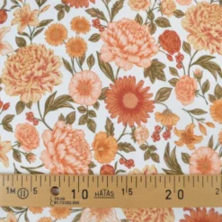 Pul contact alimentaire motif fleurs Élisabeth orange et kaki