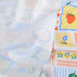Pul contact alimentaire motifs Patchwork bleu et jaune - motif exclusif