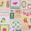 Pul contact alimentaire motifs Patchwork prune et jaune - motif exclusif