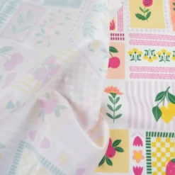 Pul contact alimentaire motifs Patchwork prune et jaune - motif exclusif
