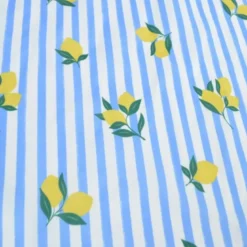 Pul contact alimentaire motifs citrons et rayures bleues - motif exclusif