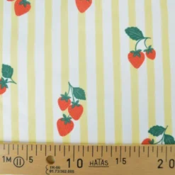 Pul contact alimentaire motifs rayures jaunes et fraises - motif exclusif