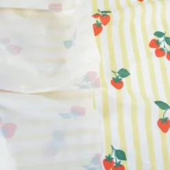 Pul contact alimentaire motifs rayures jaunes et fraises - motif exclusif