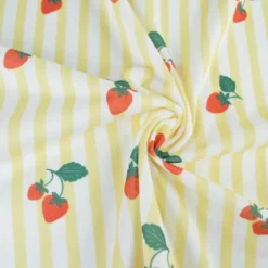 Pul contact alimentaire motifs rayures jaunes et fraises - motif exclusif