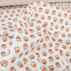 Pul contact alimentaire motifs fleurs vintage terracotta fond blanc - exclusif
