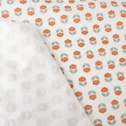 Pul contact alimentaire motifs fleurs vintage terracotta fond blanc - exclusif