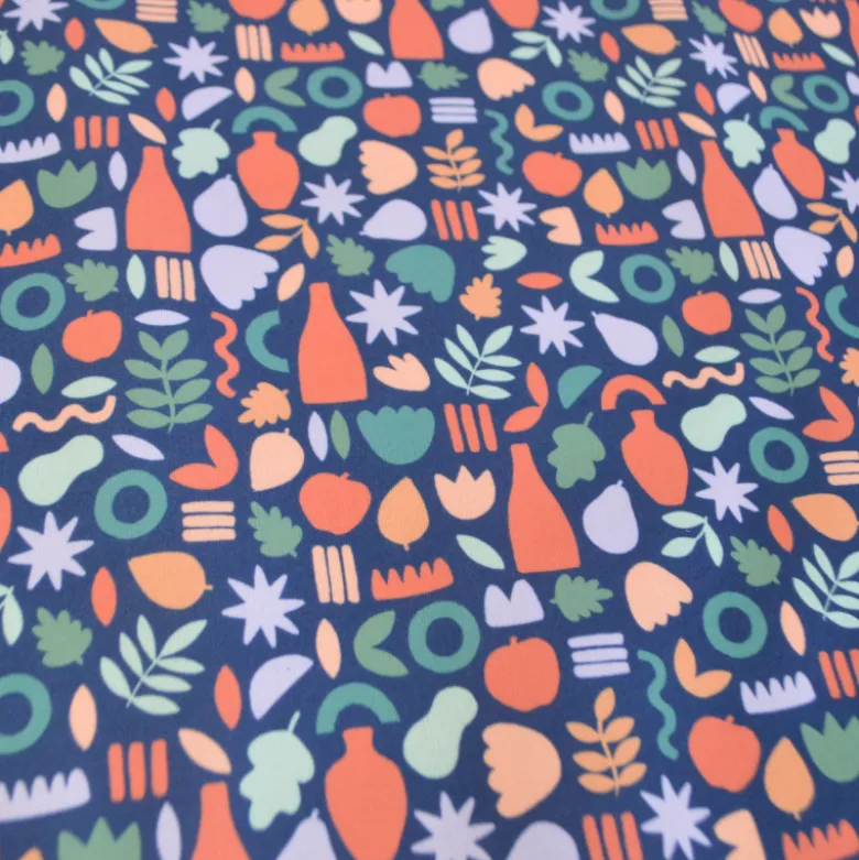 Pul contact alimentaire motifs Amphores graphique bleu marine - motif exclusif