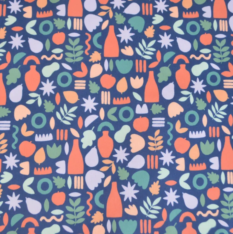 Pul contact alimentaire motifs Amphores graphique bleu marine - motif exclusif