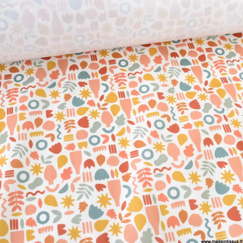 Pul contact alimentaire motifs Amphores graphique moutarde et brique - motif exclusif