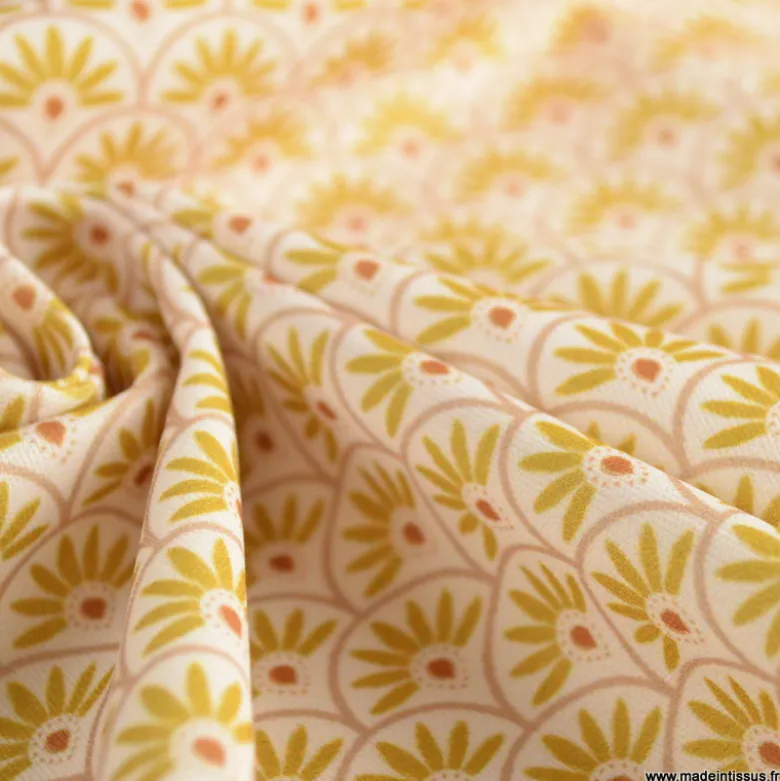 Pul contact alimentaire motifs écailles fond écru - motif exclusif