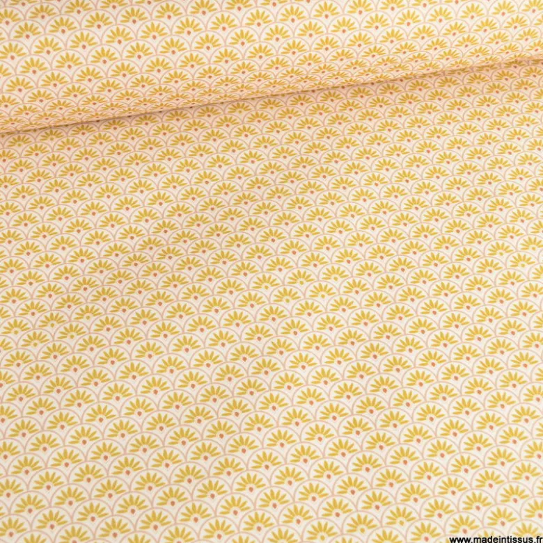 Pul contact alimentaire motifs écailles fond écru - motif exclusif