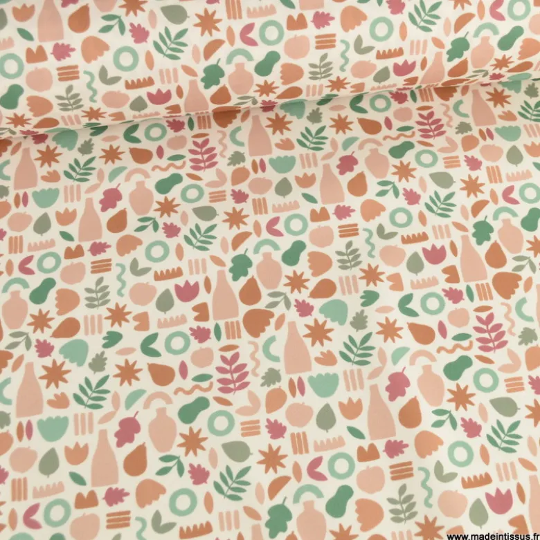 Pul contact alimentaire motifs Amphores graphique marsala et sauge - motif exclusif
