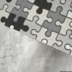 Pul contact alimentaire motifs Puzzle Noir et gris - oeko tex