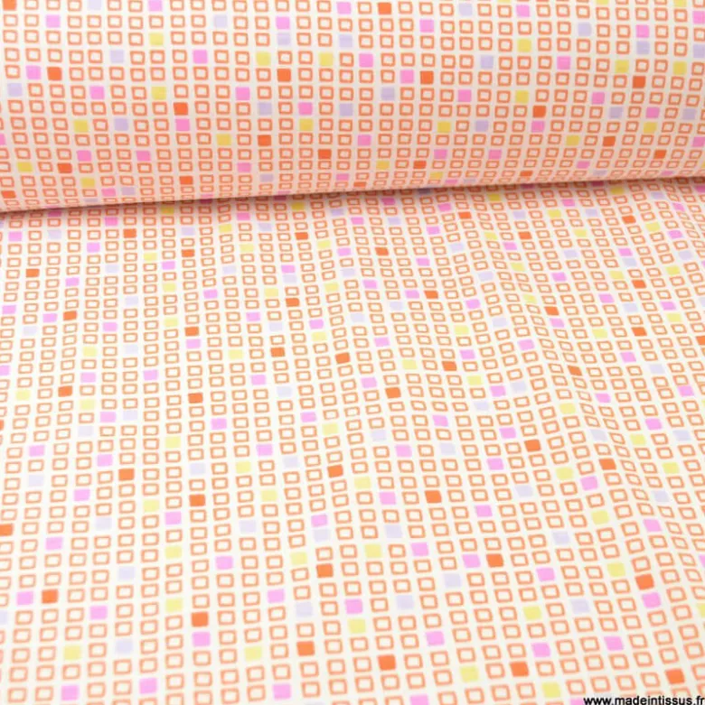 Pul contact alimentaire motifs cubes roses - oeko tex