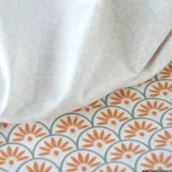 Pul contact alimentaire motifs écailles tilleul et camel