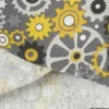 Pul contact alimentaire motifs Engrenages moutarde et gris - oeko tex
