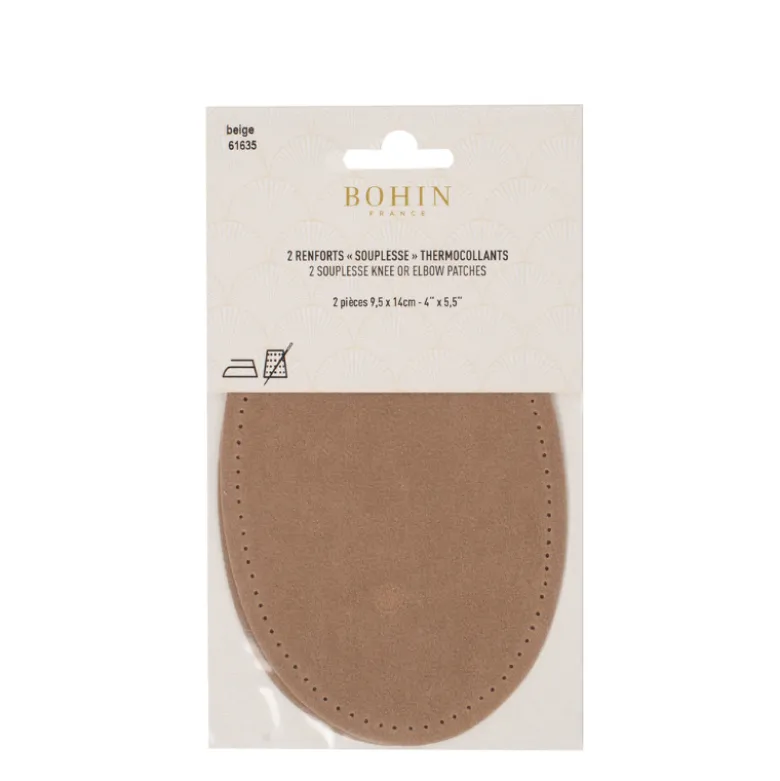 Renforts thermocollants en daim 9.5 x 14cm - Beige