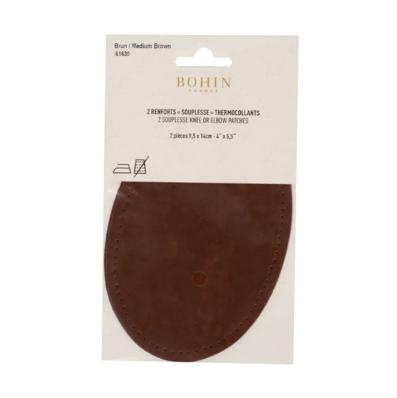 Renforts thermocollants en daim 9.5 x 14cm - Brun