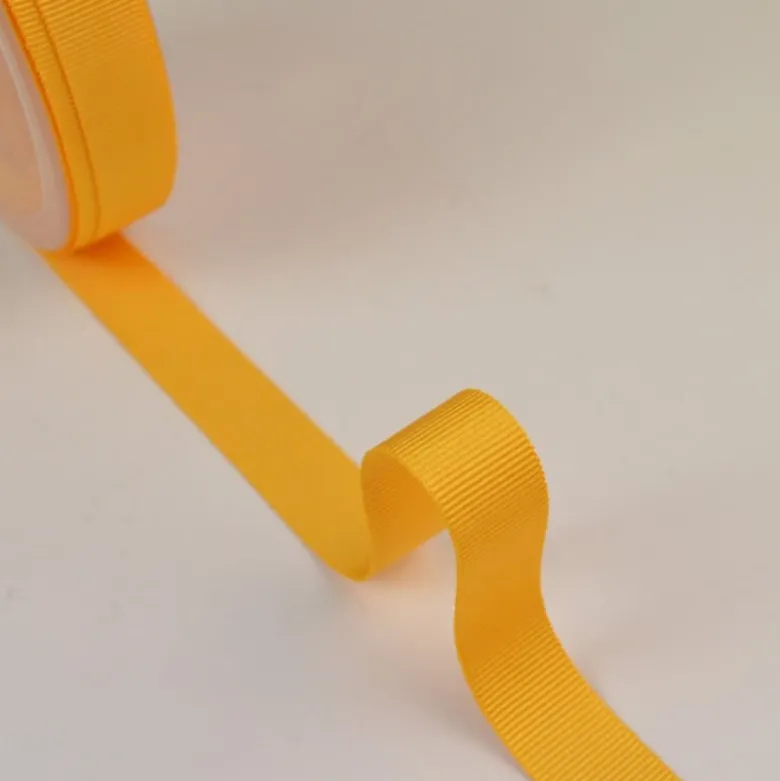 Ruban gros grain JAUNE, 15 mm, .