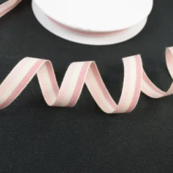 Ruban gros grain 15mm rose, blanc et vieux rose